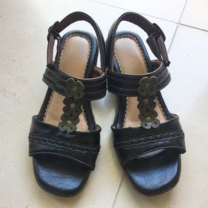 Girl’s Black Leather Sandal